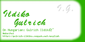 ildiko gulrich business card